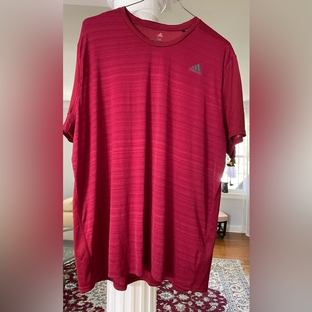 Adidas Men's Climate Energy running, training Too-shirt in Red. Short sleeve 2XL